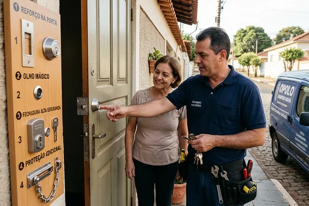 Chaveiro mostrando segurança residencial em Araxá.